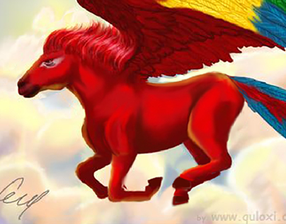 Illustration - parrot-horse hybrid
