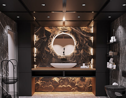 Luxury Volcanic Rock Bathroom Design