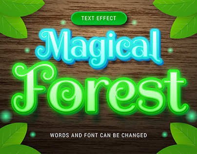 Magical Forest text effect editable eps cc