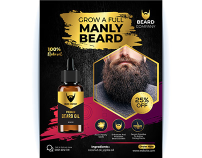 Beard oil flyer