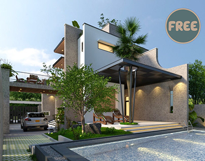 5995. Free Sketchup Pool House Exterior Model Download
