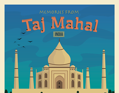 Poster Design - Taj Mahal Travel Poster