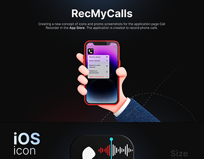 RecMyCalls | Concept of icon and promo screenshots