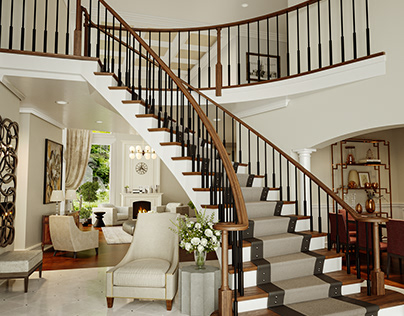 Staircase Interior 3D Rendering