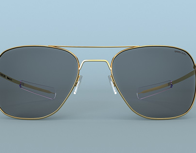 3D modeling, Sunglasses Randolph Aviator Gold Polarized