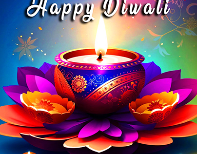 Beautiful happy Diwali image, Colourfull design