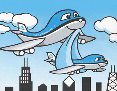 KLM Cargo Cartoon Illustration