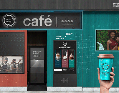 Exterior Design for a Tech-cool Coffe Shop