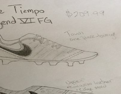 Soccer cleat sketch