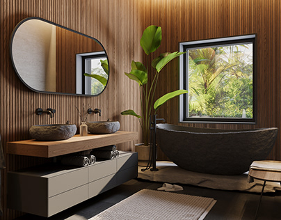3D interior design project for a villa in Bali