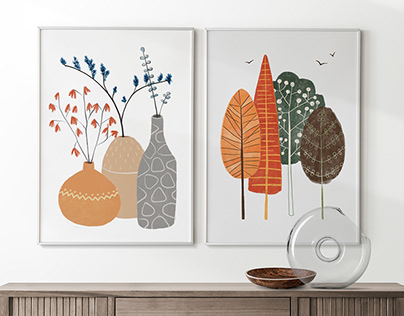 Autumn vibes: illustrations for postcards and posters