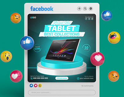 Brand new tablet social media post design