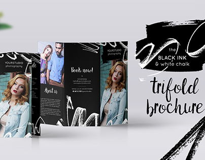 The Black Ink & White Chalk Trifold Brochure - Template
