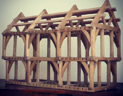 solid American white Oak tudor dollshouse in progress