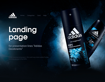 Landing page for presentation "Adidas Deodorants"