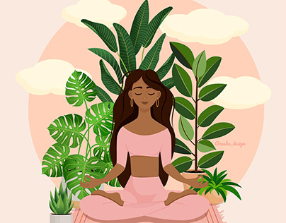 Illustrations for womens fitness club and yoga club