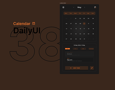 038 - Calendar | Day 38 DailyUI