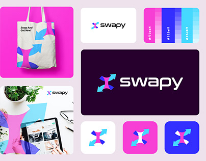 swap, ecommerce logo, brand identity, exchange, design