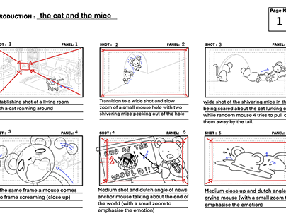 The Cat and the Mice storyboard and animatic