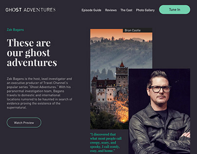 Ghost Adventures Landing Page