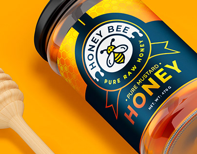 Honey label sticker honey label design jar packaging.