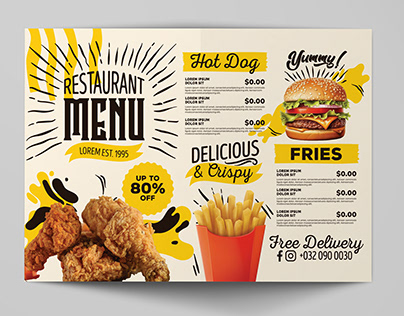 Food Menu & Flyer brochur Design for Your Restaurant