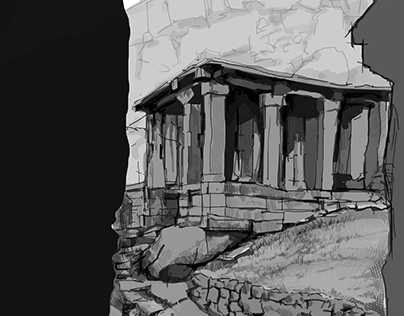 Hampi Ruins Digital sketch
