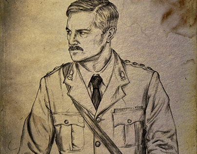 The Captain (BBC Ghosts) - "charcoal" sketch