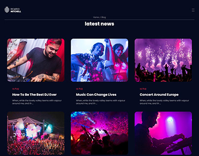 DJ Website (Blog Page)