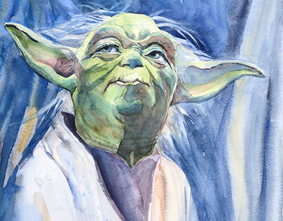 Yoda, my friend ;))) Watercolor on paper, 2020
