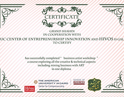 Certificate for grand shahin