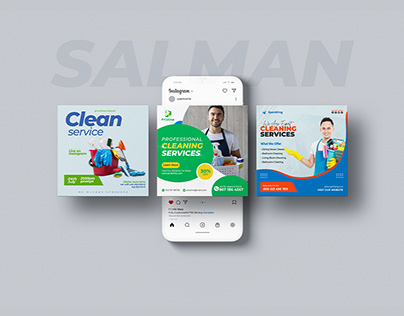 Cleaning service instagram post design