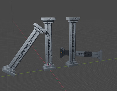 Modelagem 3D de cenário (colunas em ruínas)