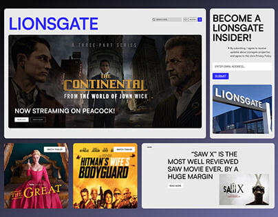 Lionsgate-Homepage Redesign