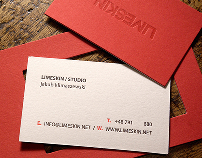 Limeskin - 20x9 cm! letterpress business card