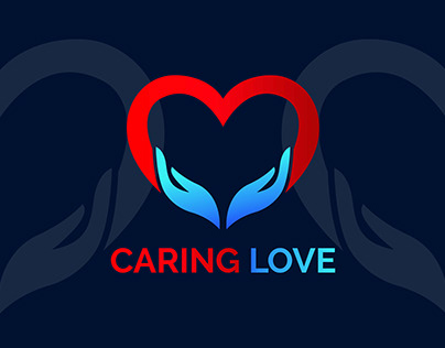 Caring Love Logo Red and Blue Gradient