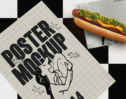 Hot Dog Menu + Napkin Mockup
