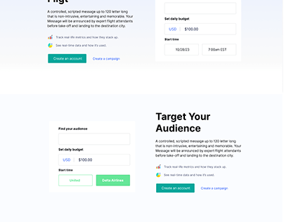 Landing page for Flight booking Template