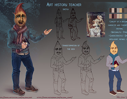 Concept art : character design "Art history teacher"