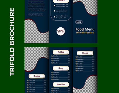 Elegant Food Menu Trifold brochure