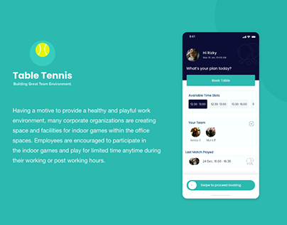 Table Tennis indoor App- Book Online & Save time