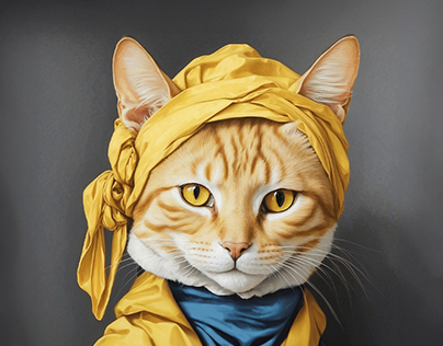 Cat Portraits | Johannes Vermeer Style