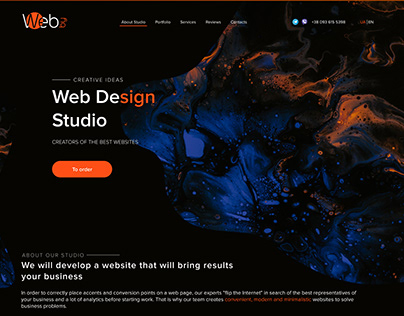 Landing page for Web Design Studio