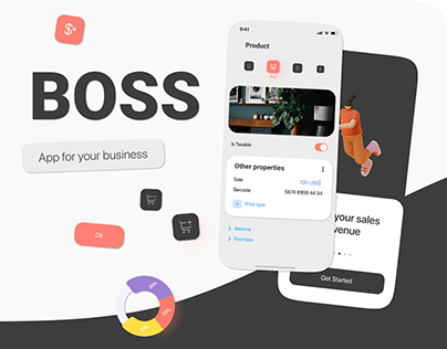 Boss бизнес приложение. UX UI mobile app
