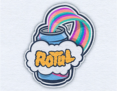 Rainbow can - Illustration, Sticker