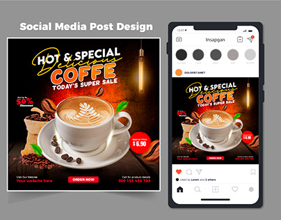 Hot and special coffe social media post template