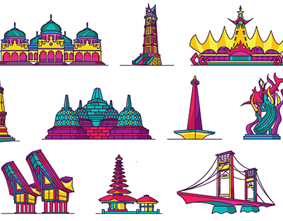 Indonesia City Icon Landmark