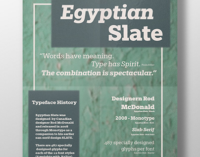 Egyptain Slate - Font Presentation Poster