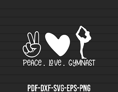 Peace Love Gymnast SVG