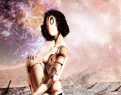Cyborg girl on Mars